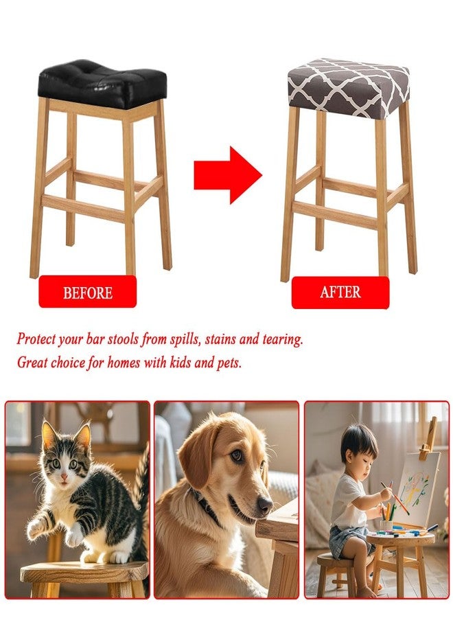 أغطية كراسي Lussenwert مستطيلة الشكل، طقم من 4 قطع، أغطية كراسي قابلة للتمدد ومطبوعة، قابلة للغسل، غطاء كرسي بار، واقي مقعد مع أربطة مطاطية، نمط من 11 - Image 4